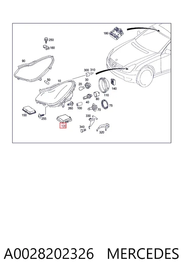 Centralita, faros xenon A0028202326 Mercedes