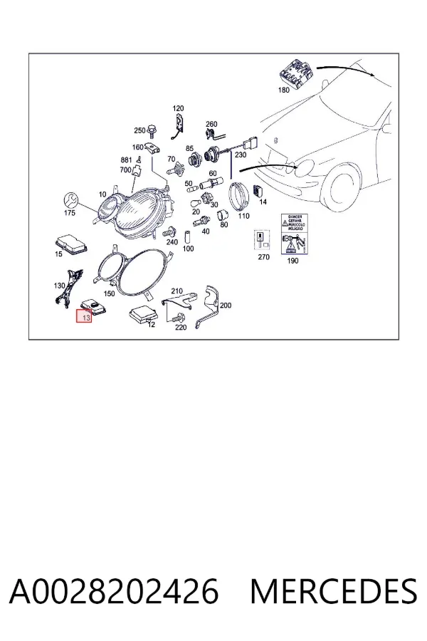 Unidad de control de xenón A0028202426 Mercedes