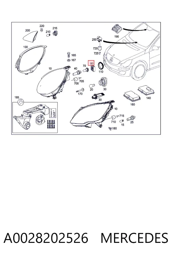 Centralita, faros xenon A0028202526 Mercedes