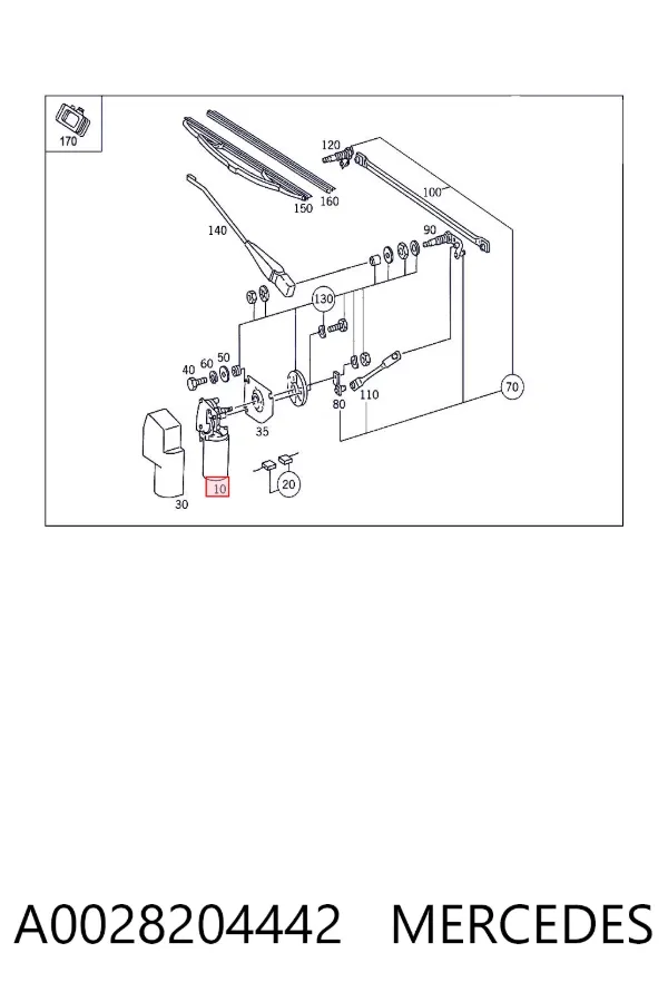 Motor limpiaparabrisas A0028204442 Mercedes