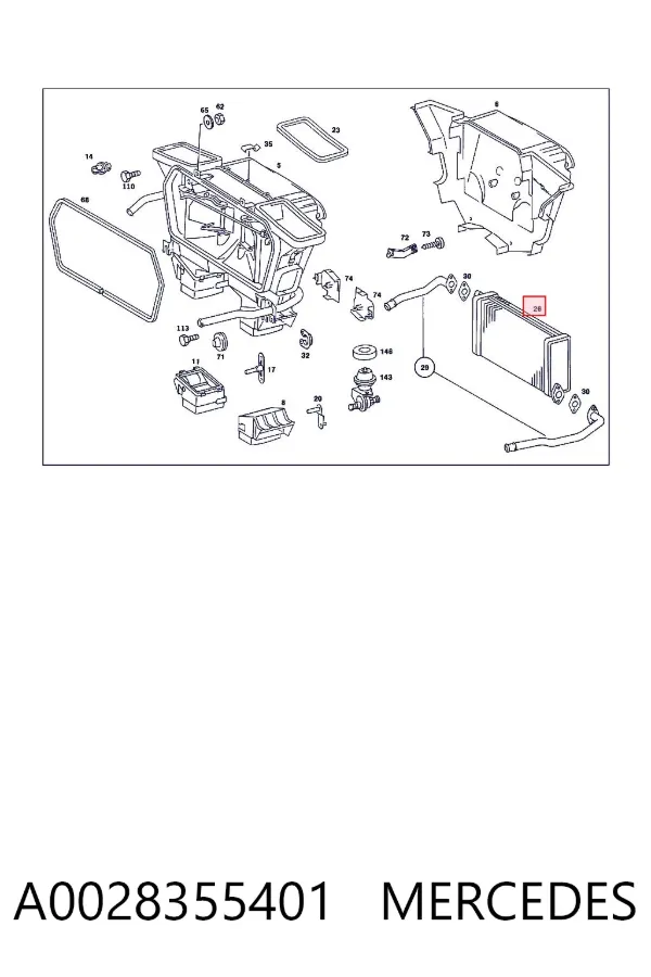 Radiador calefacción A0028355401 Mercedes