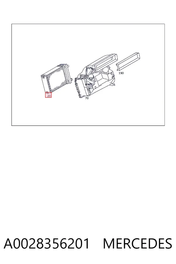 Radiador calefacción A0028356201 Mercedes