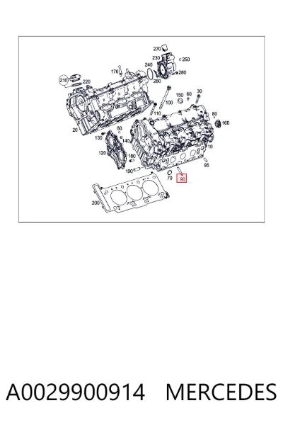 Perno (espárrago) de fijación de la turbina MERCEDES A0029900914