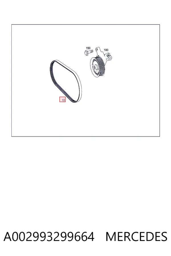 Correa de alternador A002993299664 Mercedes