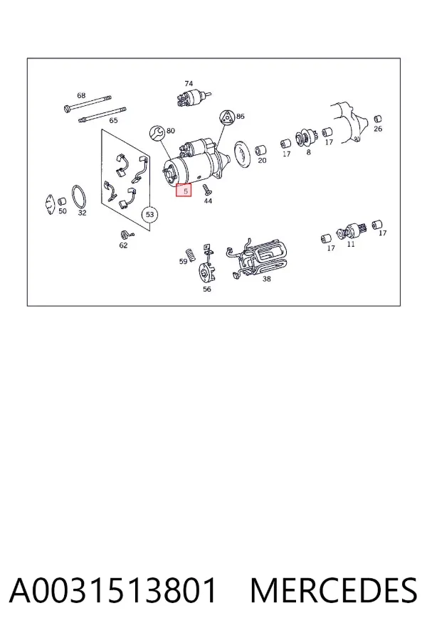 Motor de arranque A0031513801 Mercedes