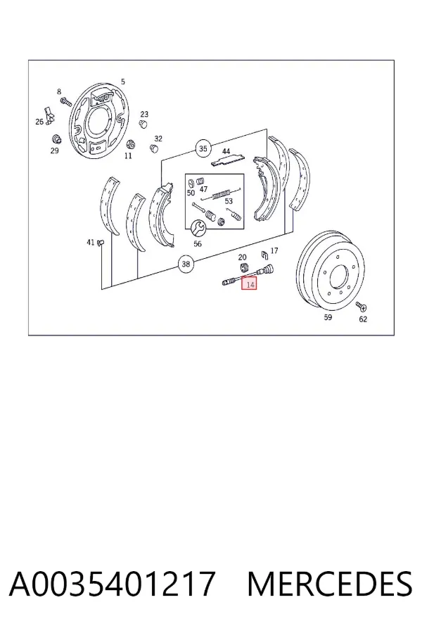 Sensor de desgaste de pastillas de freno trasero izquierdo A0035401217 Mercedes
