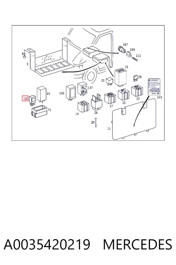 Relé eléctrico multifuncional A0035420219 Mercedes