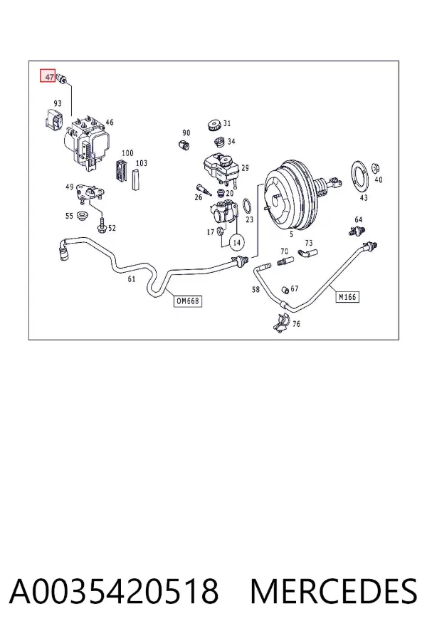 Sensor de presión de líquido de frenos A0035420518 Mercedes