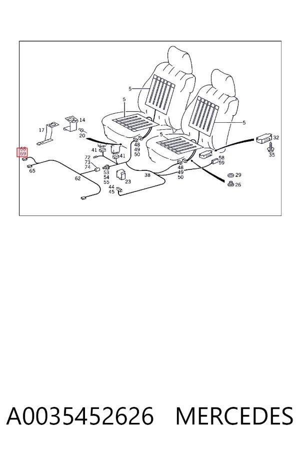 Terminal del cable A0035452626 Mercedes