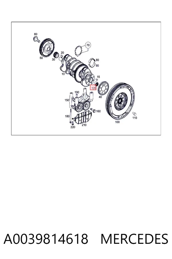 Cojinete piloto del cigüeñal A0039814618 Mercedes