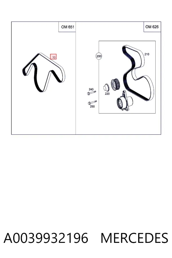 Correa de alternador A0039932196 Mercedes