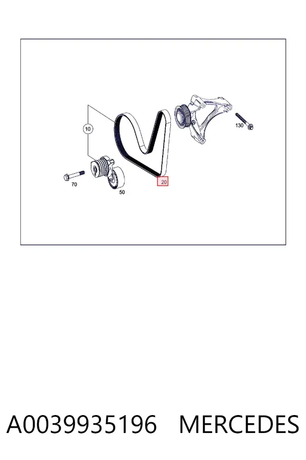 Correa de alternador A0039935196 Mercedes