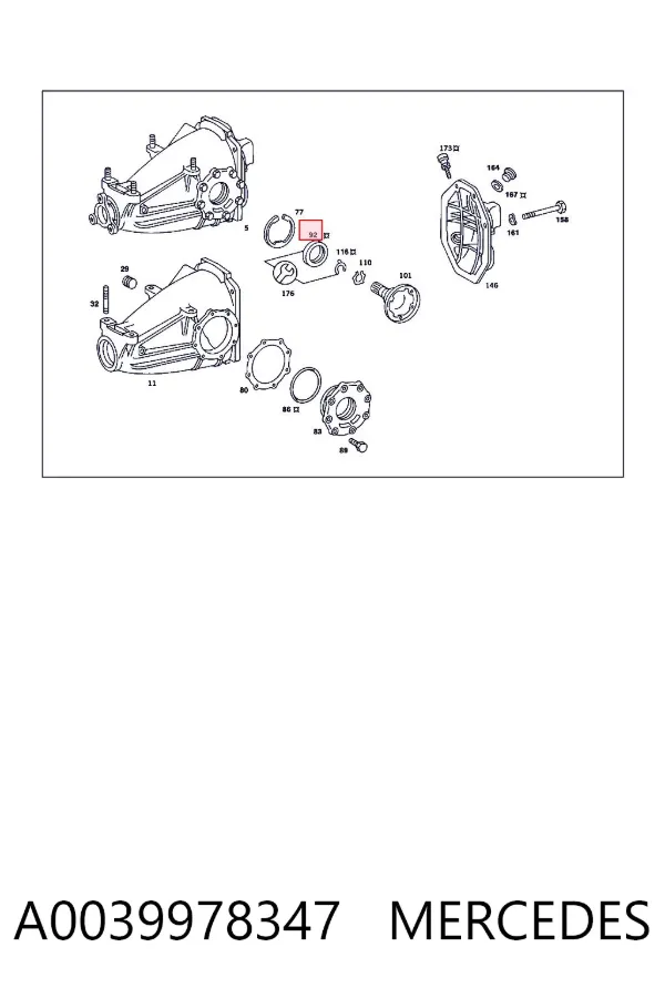 Retén del semieje trasero A0039978347 Mercedes