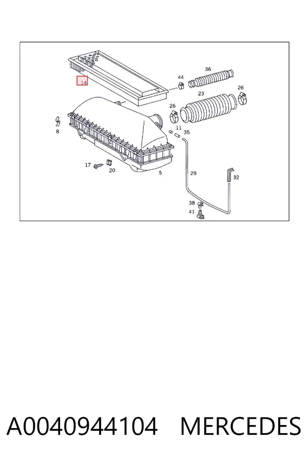 Filtro de aire A0040944104 Mercedes
