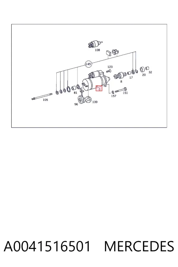 Motor de arranque A0041516501 Mercedes