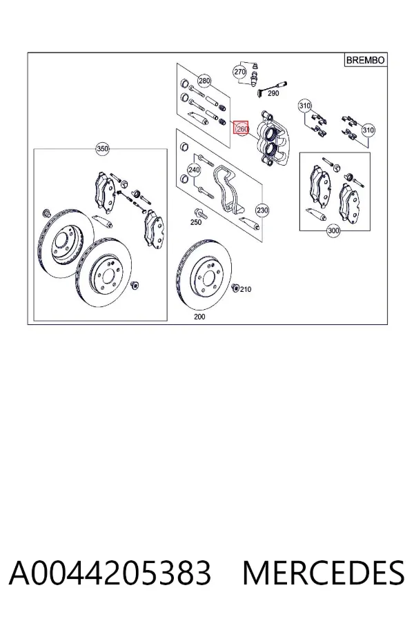 Pinza de freno delantera izquierda A0044205383 Mercedes