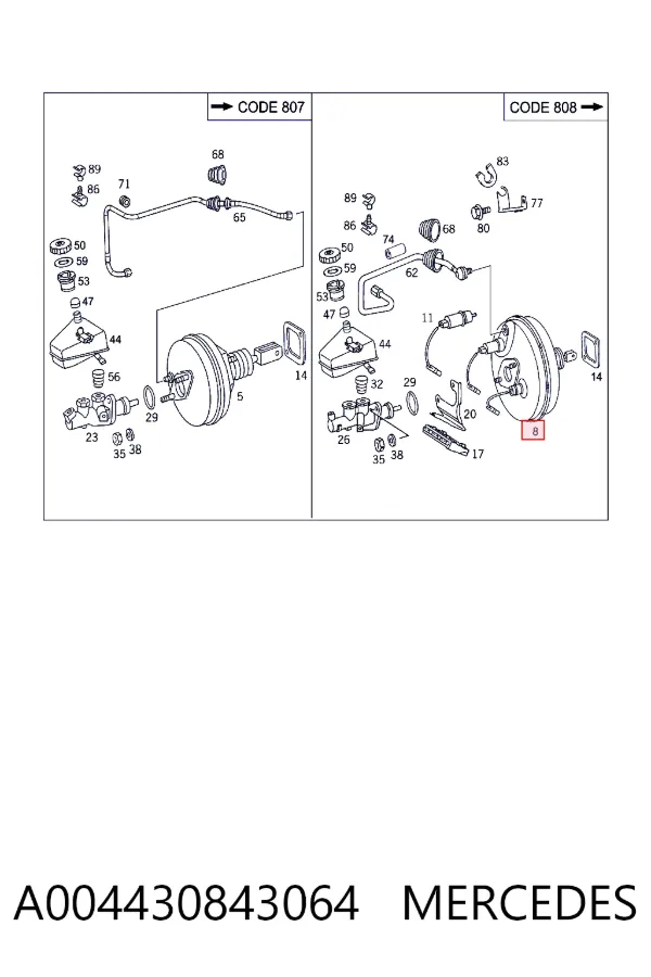 Servofreno A004430843064 Mercedes