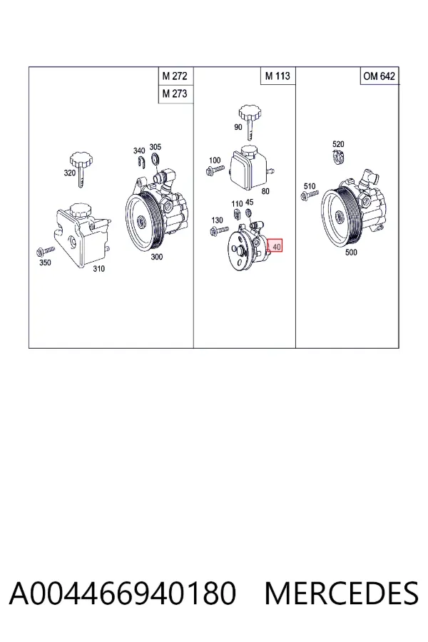 Bomba de dirección A004466940180 Mercedes