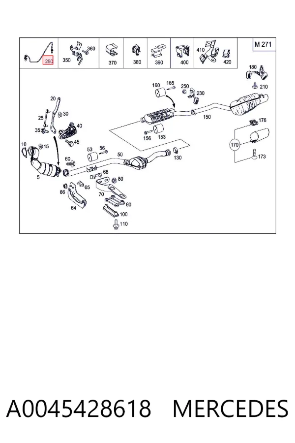 Sensor de oxígeno previo al catalizador A0045428618 Mercedes