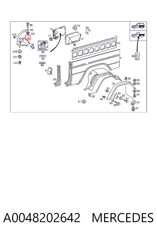 Motor tapa combustible A0048202642 Mercedes