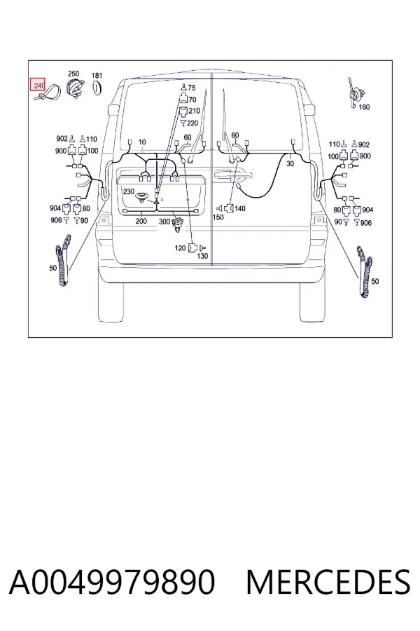 Abrazadera plástica universal A0049979890 Mercedes
