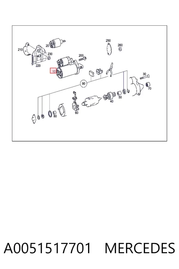 Motor de arranque A0051517701 Mercedes