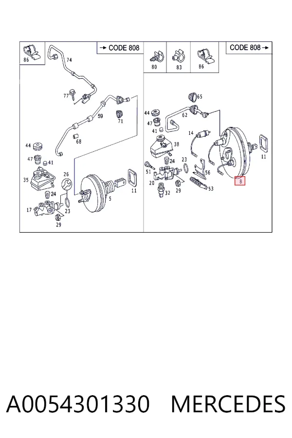 Servofreno A0054301330 Mercedes
