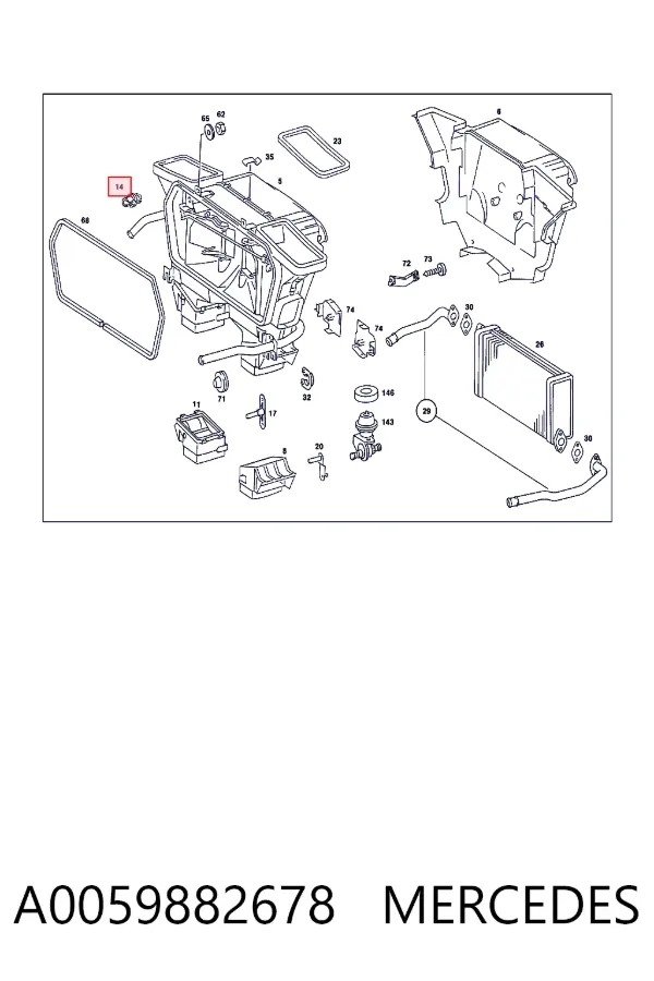 Clip de sujeción de moldura de estribo A0059882678 Mercedes