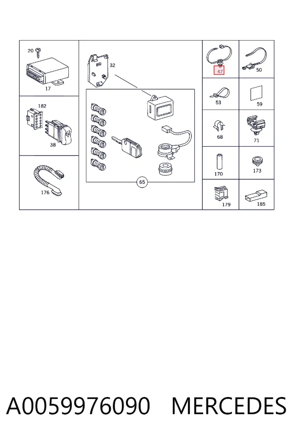 Abrazadera plástica universal A0059976090 Mercedes