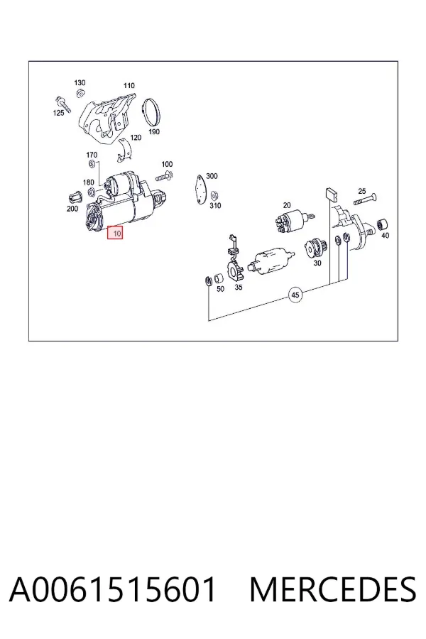 Motor de arranque A0061515601 Mercedes