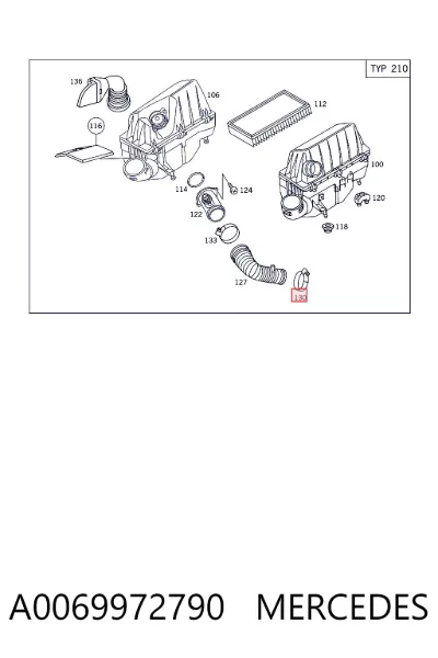 Abrazadera de resorte MERCEDES A0069972790