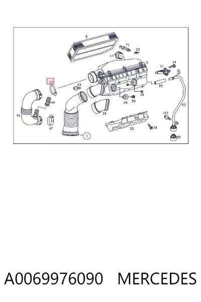 Abrazadera de resorte MERCEDES A0069976090