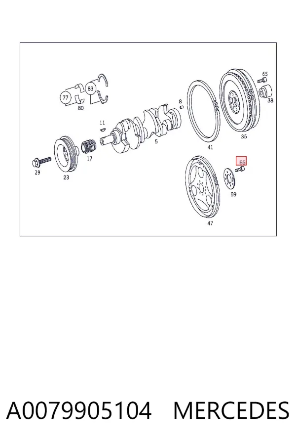 Perno de volante de inercia A0079905104 Mercedes