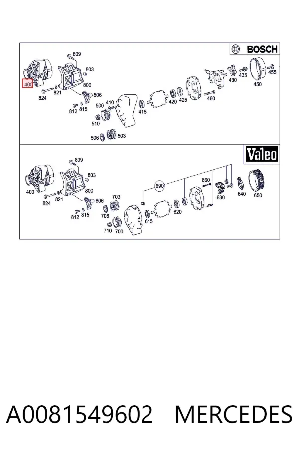 Alternador A0081549602 Mercedes