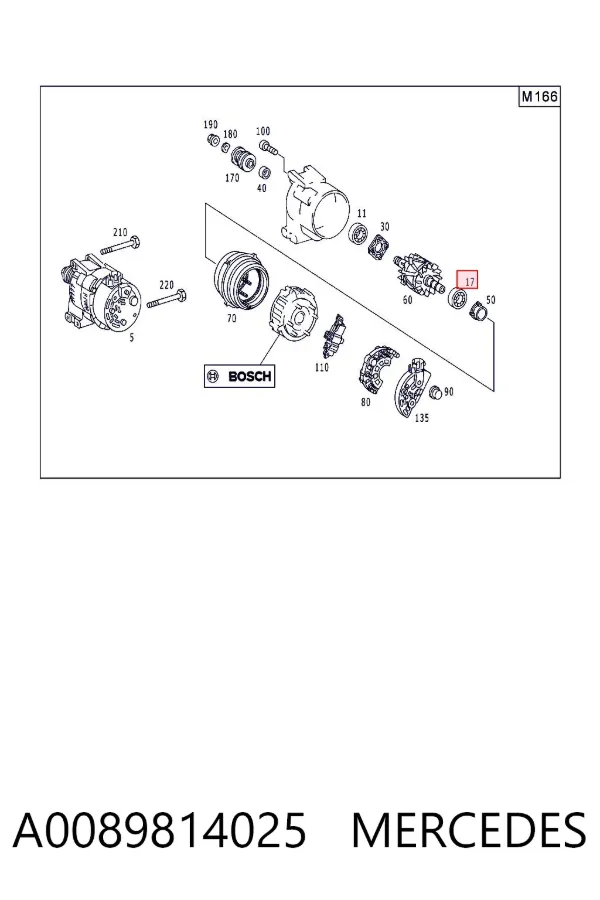 Rodamiento alternador A0089814025 Mercedes