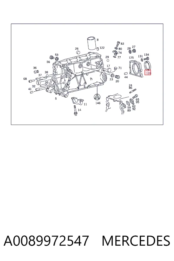 Retén de cigüeñal A0089972547 Mercedes
