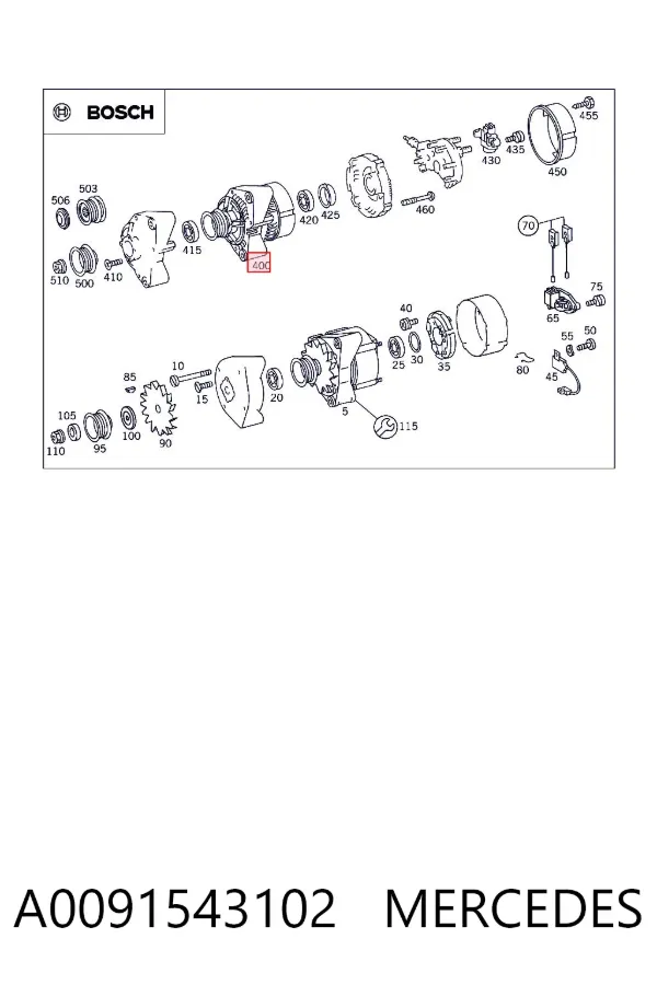 Alternador A0091543102 Mercedes