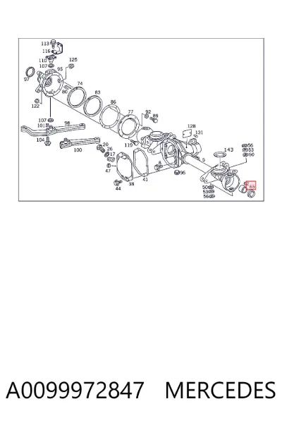 Retén del semieje trasero MERCEDES A0099972847