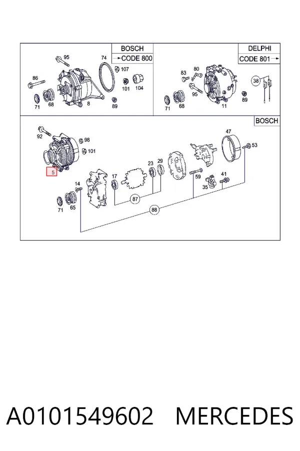 Alternador A0101549602 Mercedes