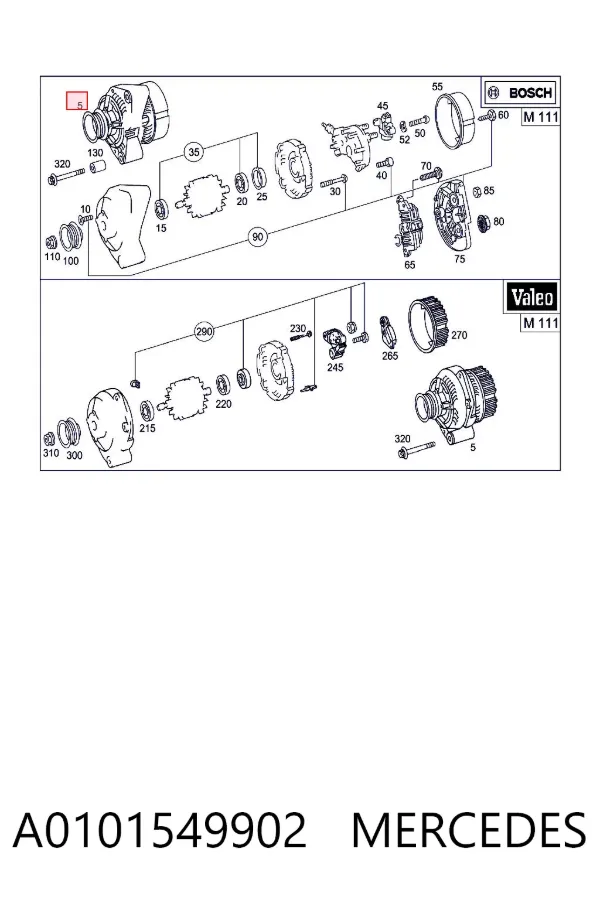 Alternador A0101549902 Mercedes