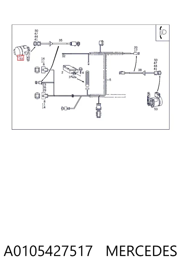 Sensor de nivel de carrocería trasero A0105427517 Mercedes
