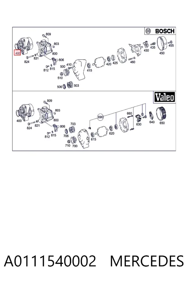 Alternador A0111540002 Mercedes
