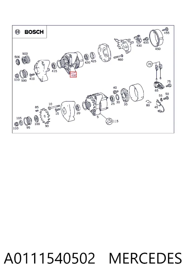 Alternador A0111540502 Mercedes