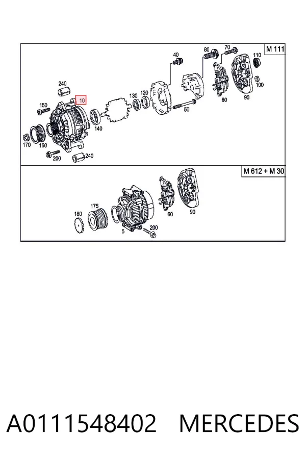 Alternador A0111548402 Mercedes