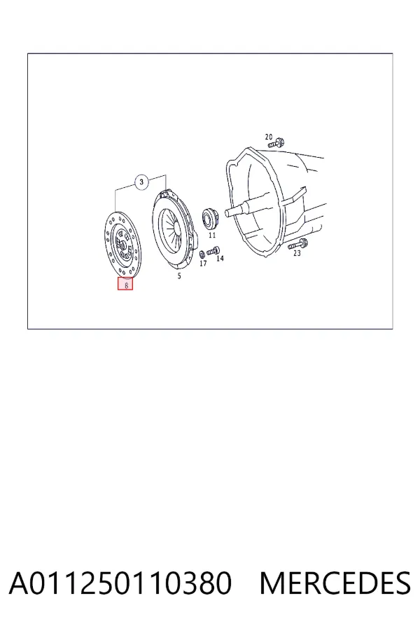 Disco de embrague A011250110380 Mercedes