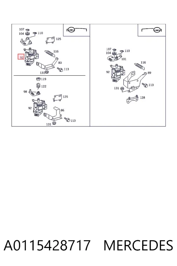 Sensor de posición del pedal del acelerador A0115428717 Mercedes