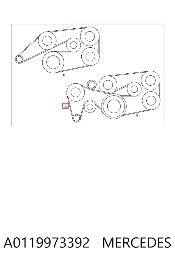 Correa de alternador A0119973392 Mercedes
