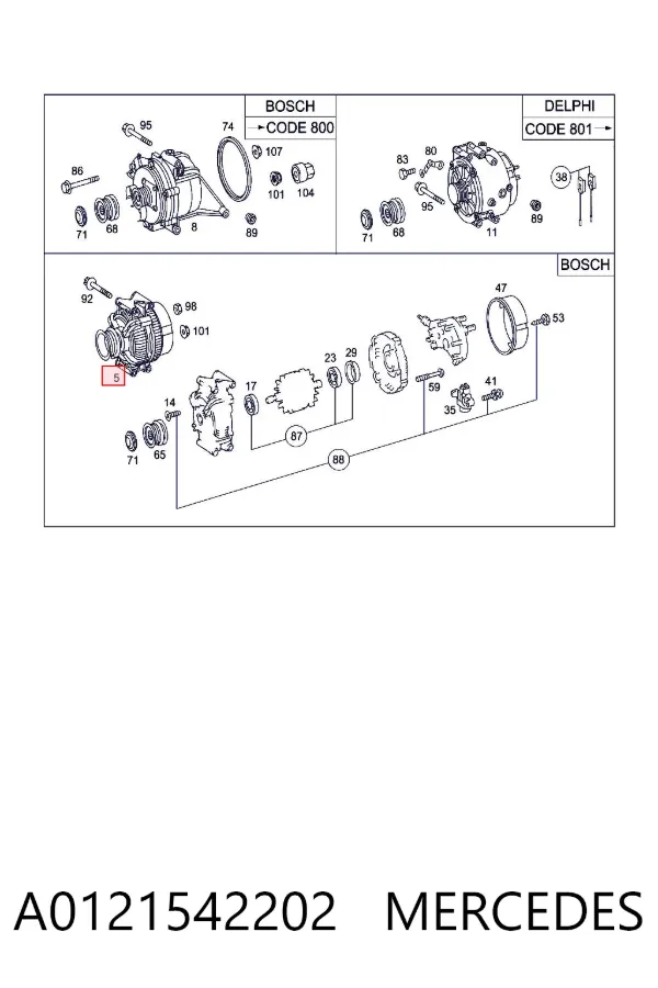Alternador A0121542202 Mercedes