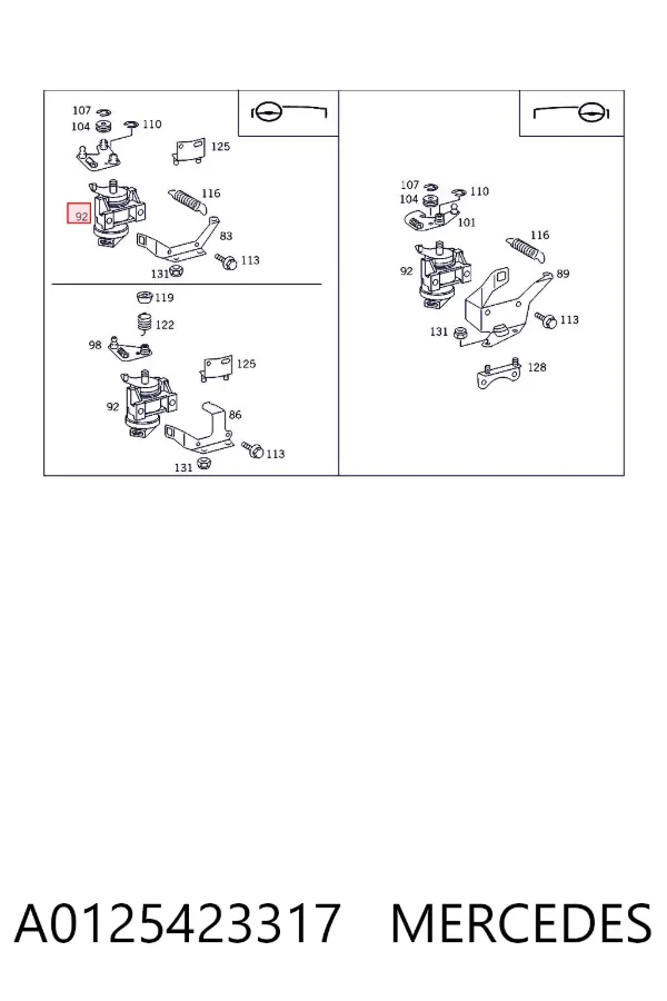 Sensor de posición del pedal del acelerador A0125423317 Mercedes