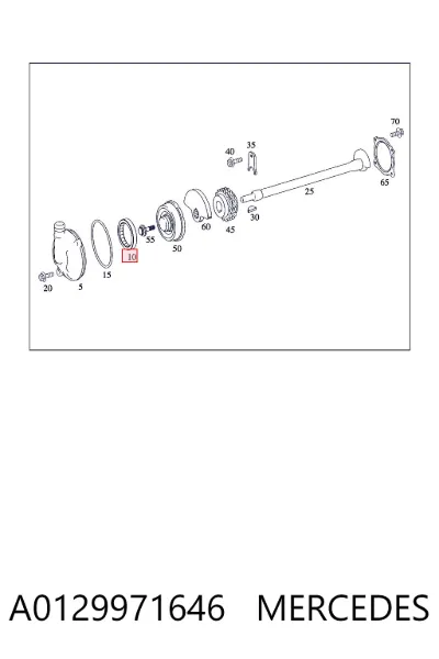 Retén del eje intermedio (de equilibrado) del motor MERCEDES A0129971646